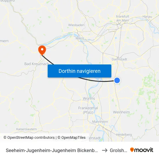 Seeheim-Jugenheim-Jugenheim Bickenbacher Straße to Grolsheim map