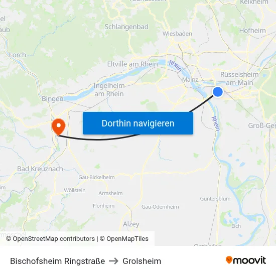 Bischofsheim Ringstraße to Grolsheim map