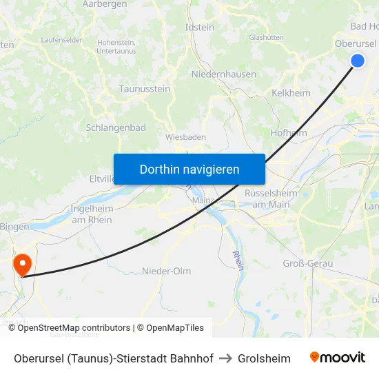 Oberursel (Taunus)-Stierstadt Bahnhof to Grolsheim map