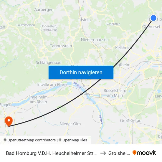 Bad Homburg V.D.H. Heuchelheimer Straße to Grolsheim map