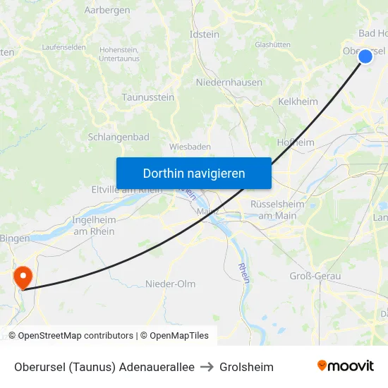Oberursel (Taunus) Adenauerallee to Grolsheim map