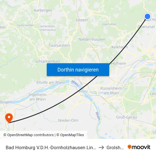 Bad Homburg V.D.H.-Dornholzhausen Lindenallee to Grolsheim map