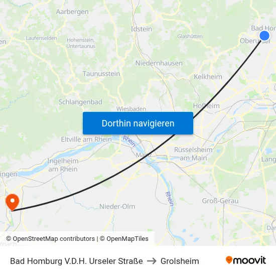 Bad Homburg V.D.H. Urseler Straße to Grolsheim map