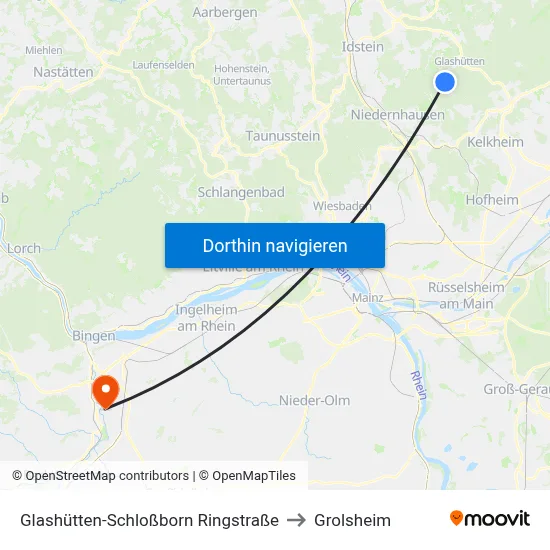 Glashütten-Schloßborn Ringstraße to Grolsheim map
