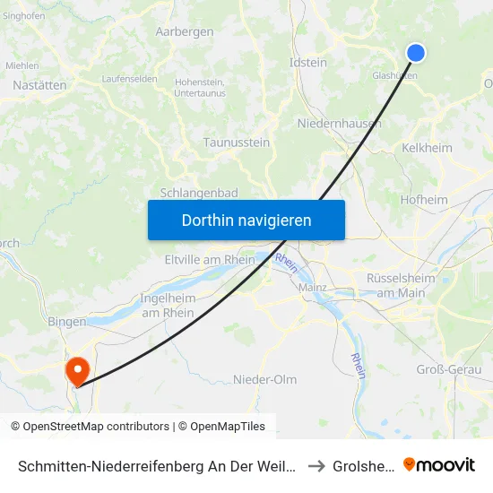 Schmitten-Niederreifenberg An Der Weilquelle to Grolsheim map