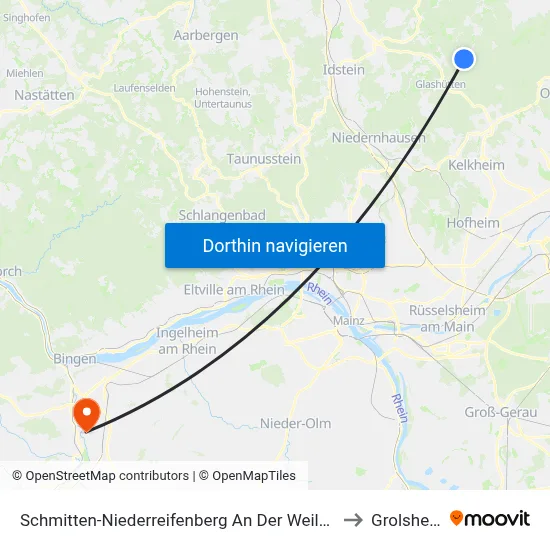 Schmitten-Niederreifenberg An Der Weilquelle to Grolsheim map