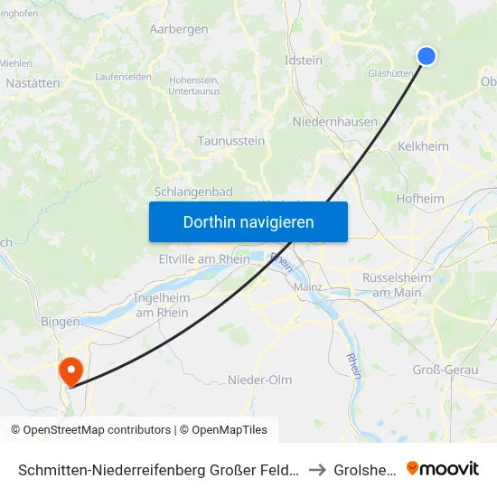 Schmitten-Niederreifenberg Großer Feldberg to Grolsheim map