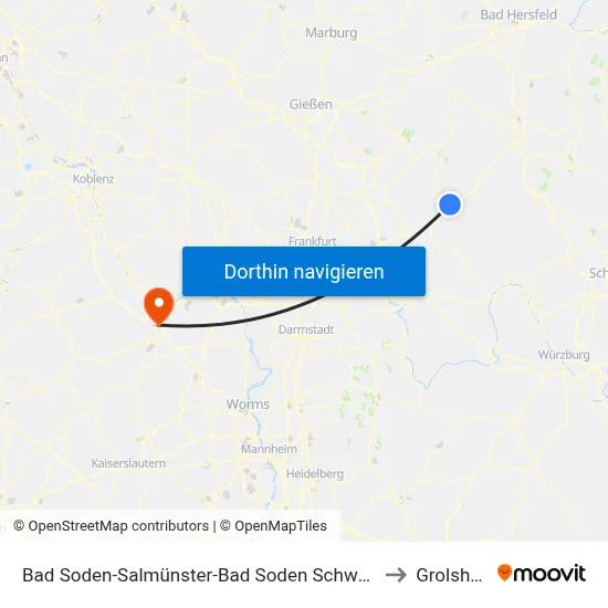 Bad Soden-Salmünster-Bad Soden Schweizerhaus to Grolsheim map