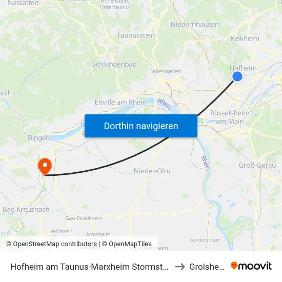 Hofheim am Taunus-Marxheim Stormstraße to Grolsheim map