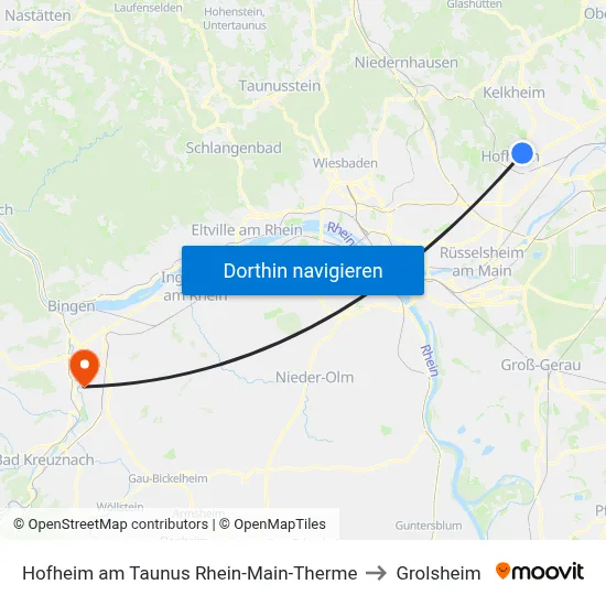 Hofheim am Taunus Rhein-Main-Therme to Grolsheim map