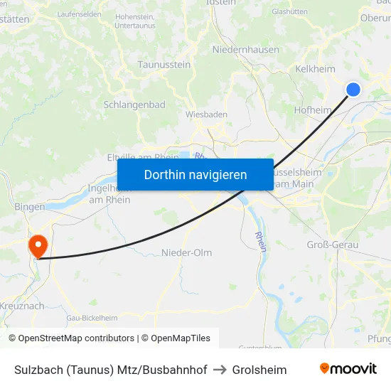 Sulzbach (Taunus) Mtz/Busbahnhof to Grolsheim map