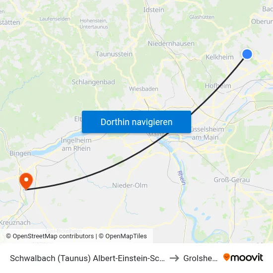 Schwalbach (Taunus) Albert-Einstein-Schule to Grolsheim map