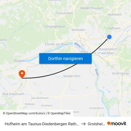 Hofheim am Taunus-Diedenbergen Rathaus to Grolsheim map