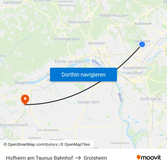 Hofheim am Taunus Bahnhof to Grolsheim map