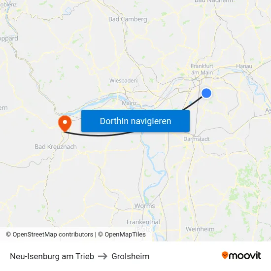 Neu-Isenburg am Trieb to Grolsheim map