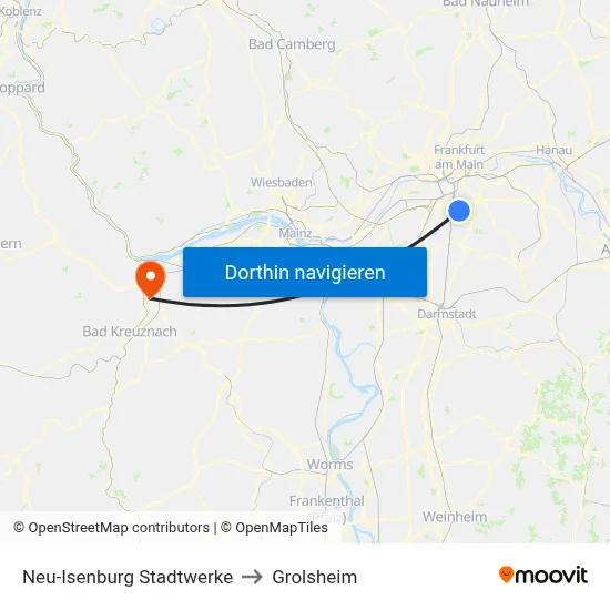Neu-Isenburg Stadtwerke to Grolsheim map