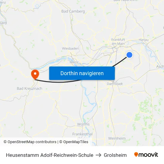 Heusenstamm Adolf-Reichwein-Schule to Grolsheim map