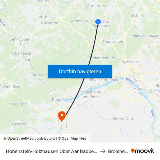 Hohenstein-Holzhausen Über Aar Babbelborn to Grolsheim map