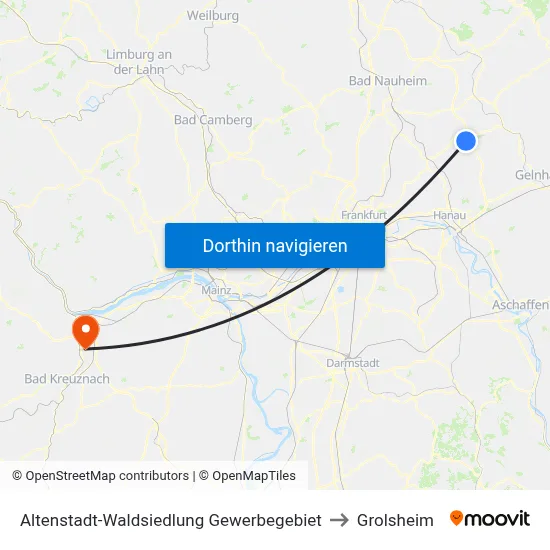 Altenstadt-Waldsiedlung Gewerbegebiet to Grolsheim map