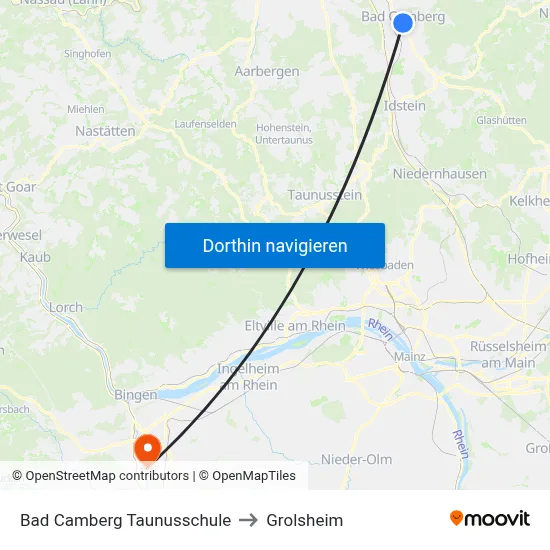 Bad Camberg Taunusschule to Grolsheim map
