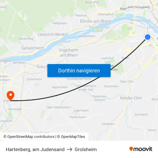 Hartenberg, am Judensand to Grolsheim map