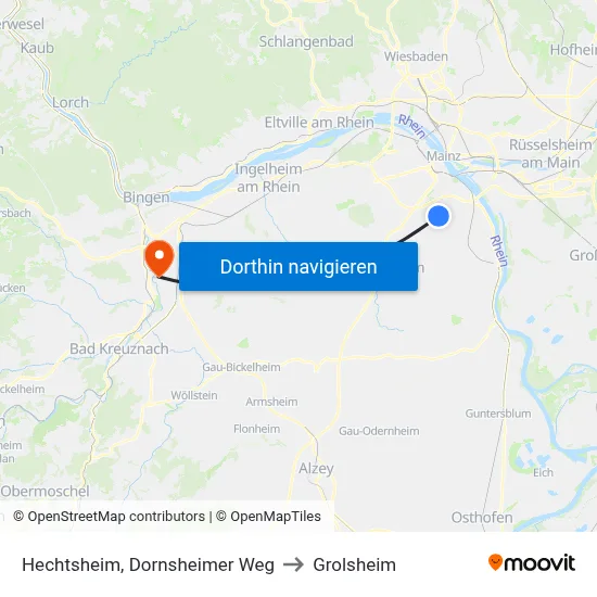 Hechtsheim, Dornsheimer Weg to Grolsheim map