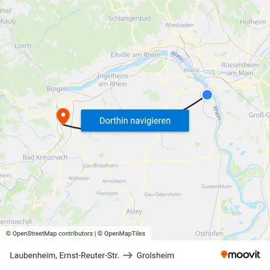 Laubenheim, Ernst-Reuter-Str. to Grolsheim map