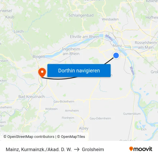 Mainz, Kurmainzk./Akad. D. W. to Grolsheim map