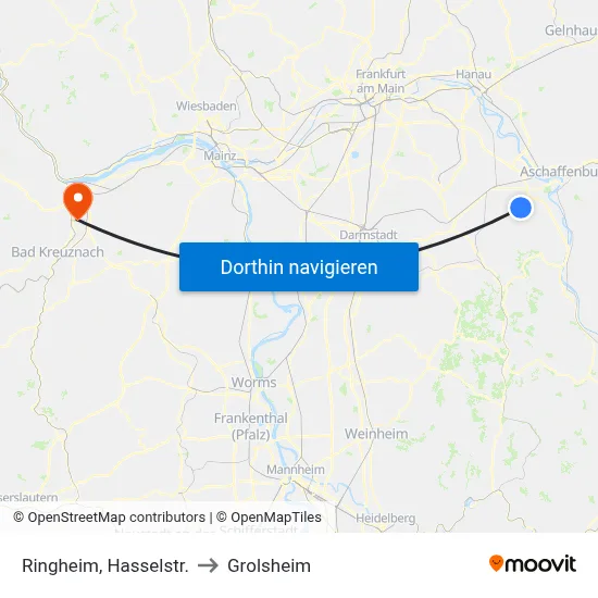Ringheim, Hasselstr. to Grolsheim map