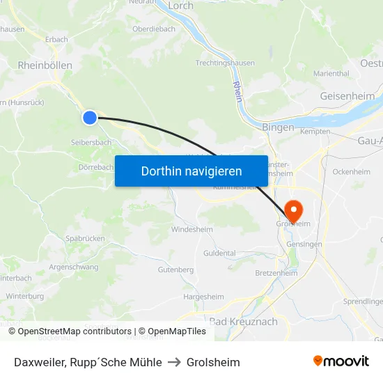 Daxweiler, Rupp´Sche Mühle to Grolsheim map