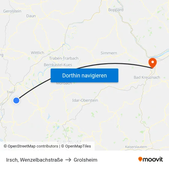 Irsch, Wenzelbachstraße to Grolsheim map
