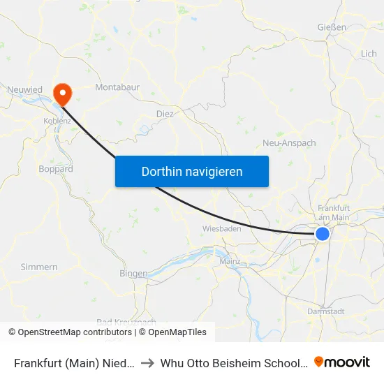 Frankfurt (Main) Niederrad Bahnhof to Whu Otto Beisheim School Of Management map