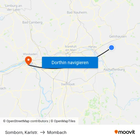 Somborn, Karlstr. to Mombach map