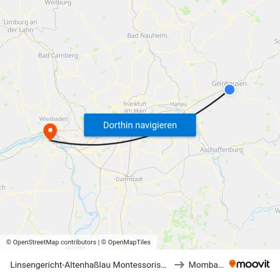 Linsengericht-Altenhaßlau Montessorischule to Mombach map