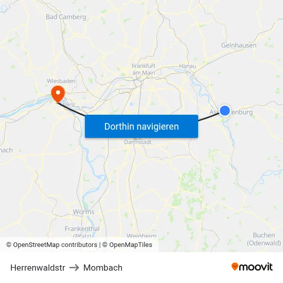 Herrenwaldstr to Mombach map