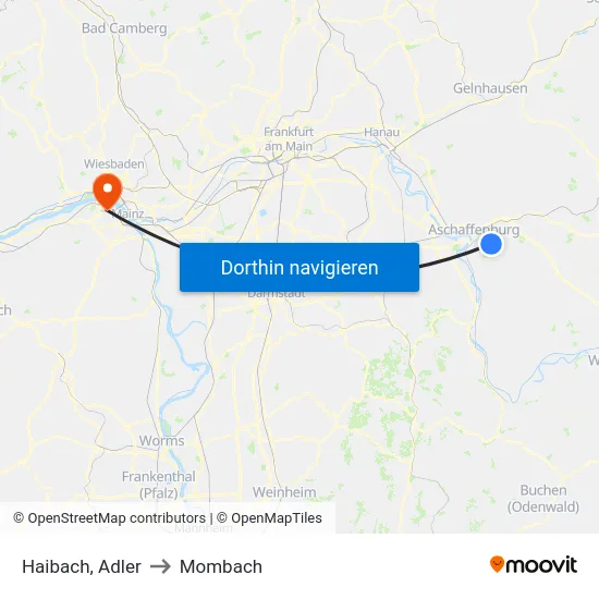 Haibach, Adler to Mombach map