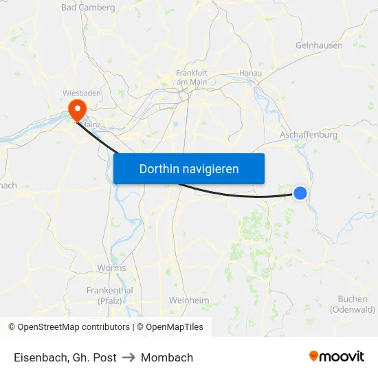 Eisenbach, Gh. Post to Mombach map