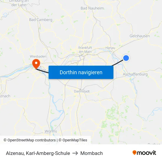Alzenau, Karl-Amberg-Schule to Mombach map
