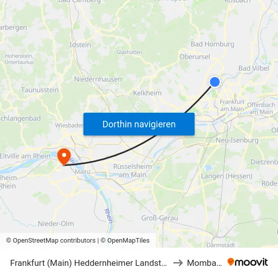 Frankfurt (Main) Heddernheimer Landstraße to Mombach map