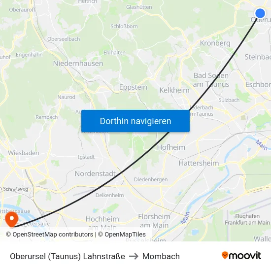 Oberursel (Taunus) Lahnstraße to Mombach map