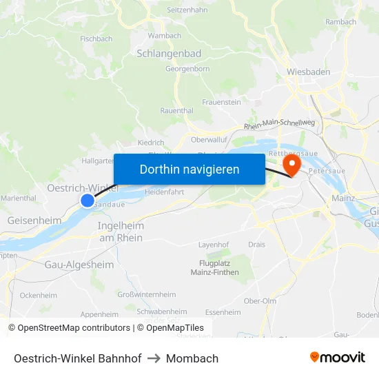 Oestrich-Winkel Bahnhof to Mombach map