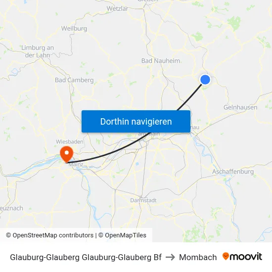 Glauburg-Glauberg Glauburg-Glauberg Bf to Mombach map