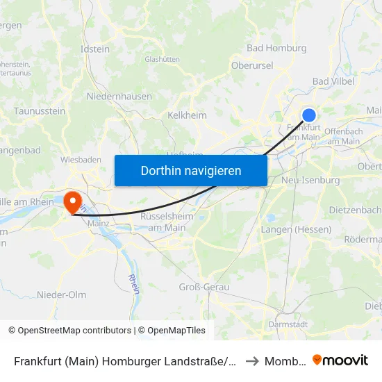 Frankfurt (Main) Homburger Landstraße/Marbachweg to Mombach map
