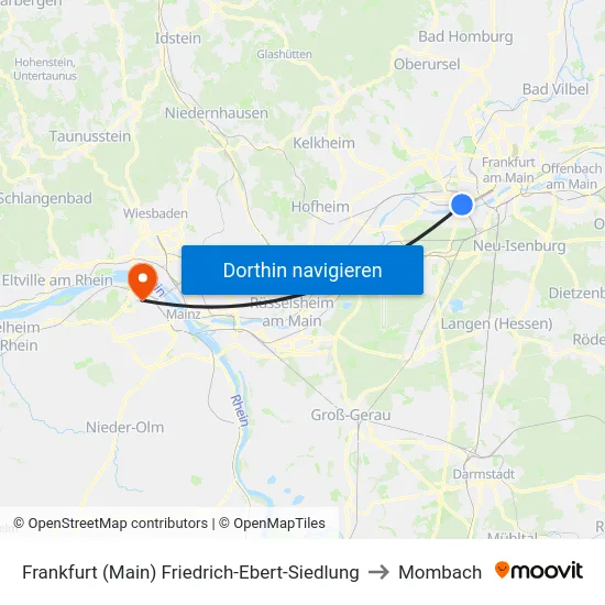 Frankfurt (Main) Friedrich-Ebert-Siedlung to Mombach map