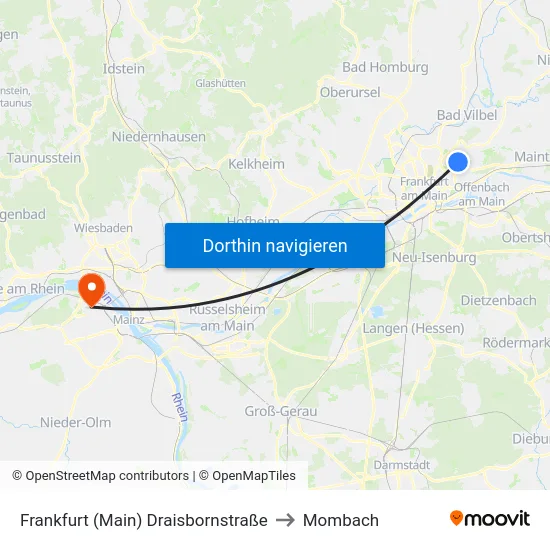 Frankfurt (Main) Draisbornstraße to Mombach map