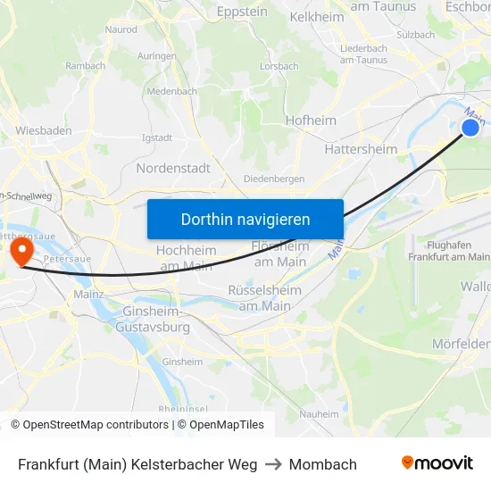 Frankfurt (Main) Kelsterbacher Weg to Mombach map