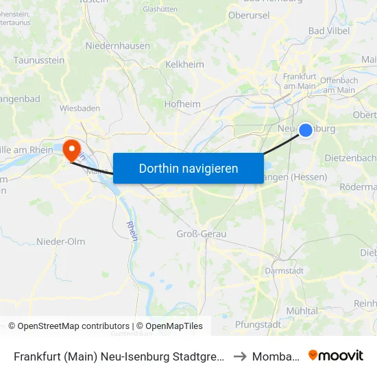 Frankfurt (Main) Neu-Isenburg Stadtgrenze to Mombach map