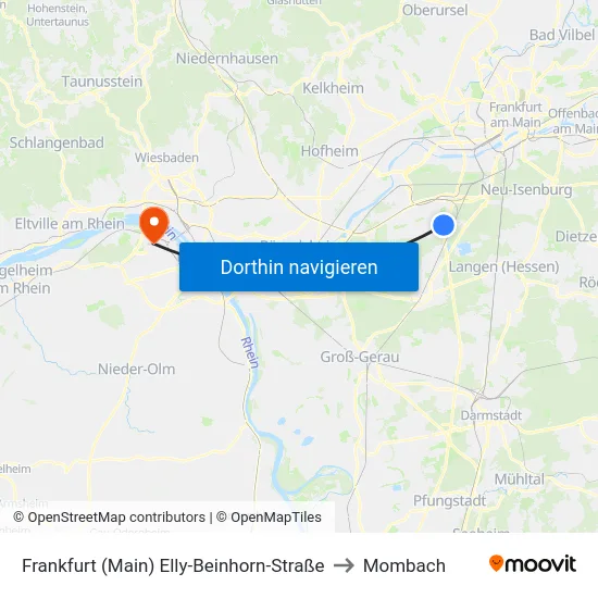 Frankfurt (Main) Elly-Beinhorn-Straße to Mombach map