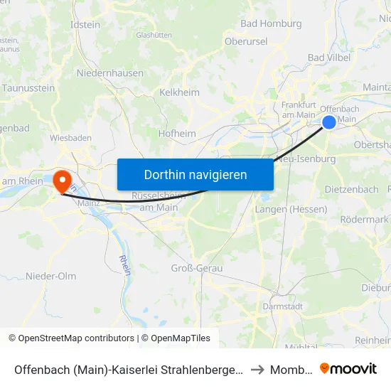 Offenbach (Main)-Kaiserlei Strahlenbergerstr/Omega to Mombach map