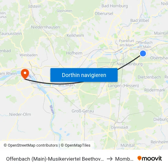 Offenbach (Main)-Musikerviertel Beethovenschule to Mombach map